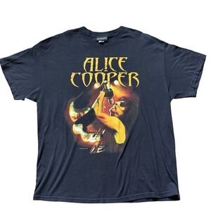 Alice Cooper Snake Double Sided‎ Band T Shirt 2004 XL Rock Metal